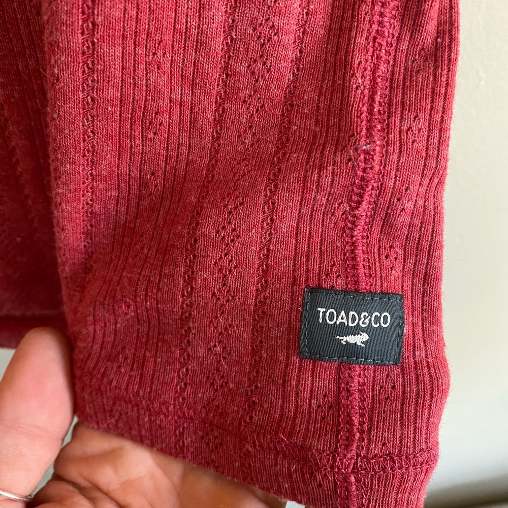Toad&Co Red Short Sleeve Ribbed Tee - Picture 4 of 5